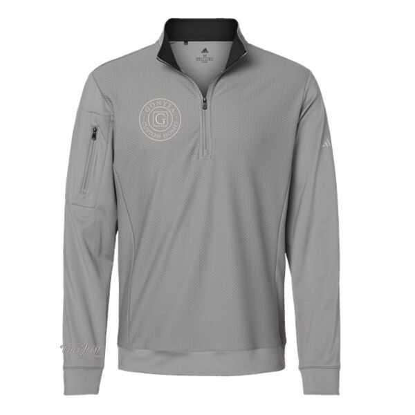 Adidas - Performance Textured Quarter-Zip Pullover - Embroidered Logos Thumbnail