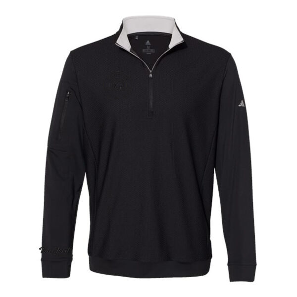 Adidas - Performance Textured Quarter-Zip Pullover - Embroidered Logos Thumbnail