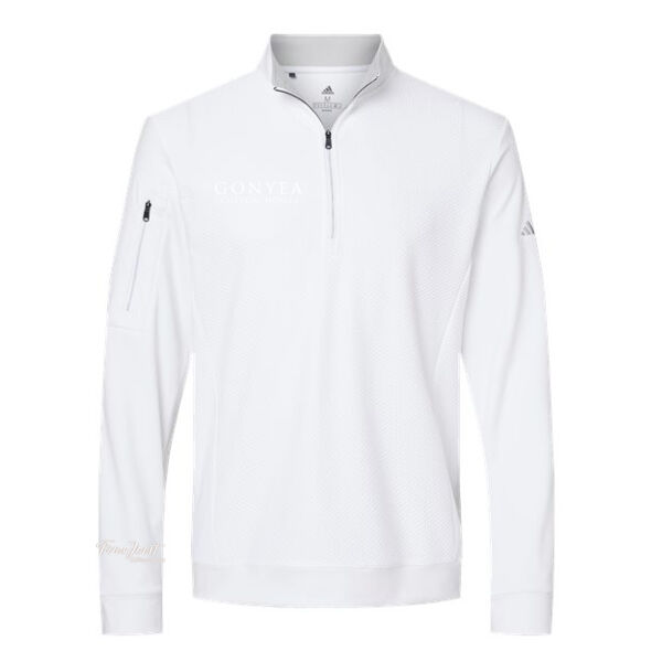 Adidas - Performance Textured Quarter-Zip Pullover - Embroidered Logos Thumbnail