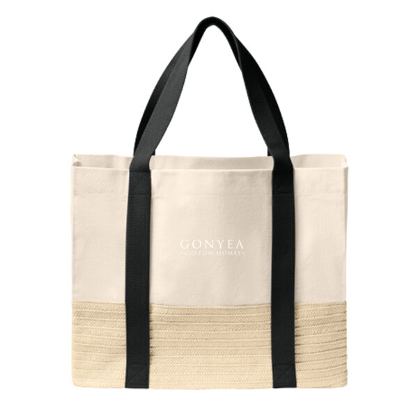 Port Authority® Straw Market Tote - Embroidered Logo Thumbnail